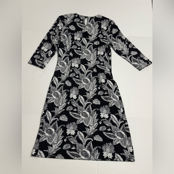 J. McLaughlin Black and White Paisley Long Sleeve Dress - Picture 7 of 7